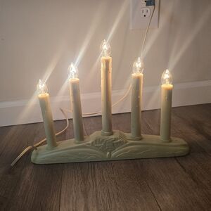 Set Of 2 Plastic Candleabra's Melted Wax Look Christmas Holiday Decor Classic